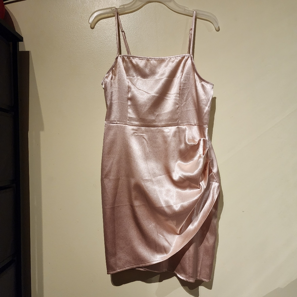 π Wrap Satin Bodycon Dress - Picture 3 of 6